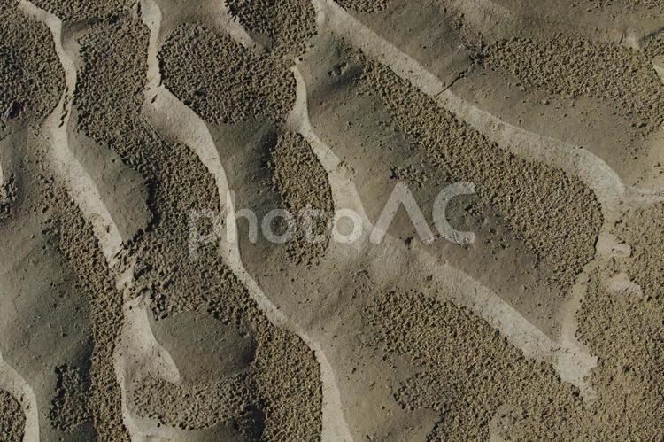 自然が作った地面の模様 地面,土,砂の写真素材