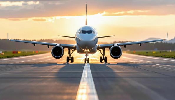 滑走路の飛行機 滑走路の飛行機の写真