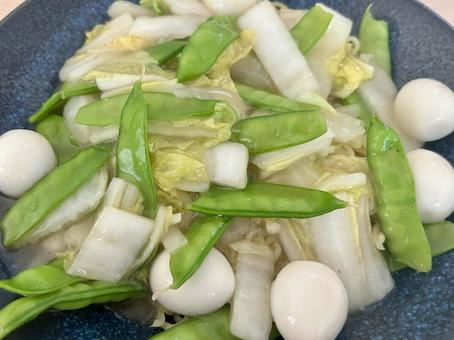 野菜たっぷりあんかけ 野菜たっぷりあんかけ きぬさや,野菜,夏野菜の写真素材
