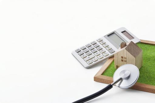 住宅を検査　調査　査定　売却査定etc 家,聴診器,住宅診断の写真素材