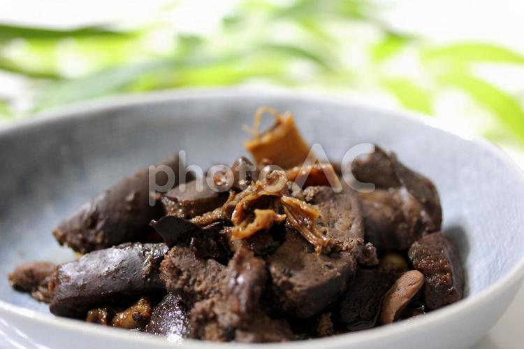 鮭の肝と腸の甘辛煮 鮭,レバー,料理の写真素材