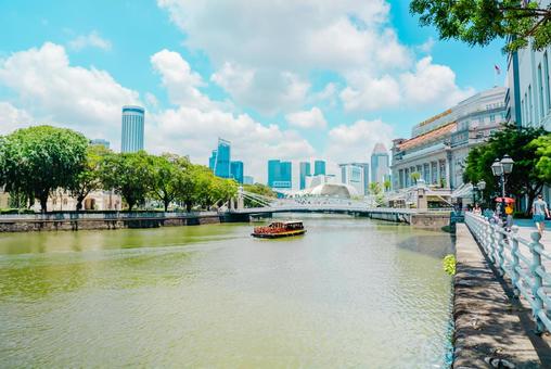 【シンガポール】金融街の街並み シンガポール,ビル,金融街の写真素材