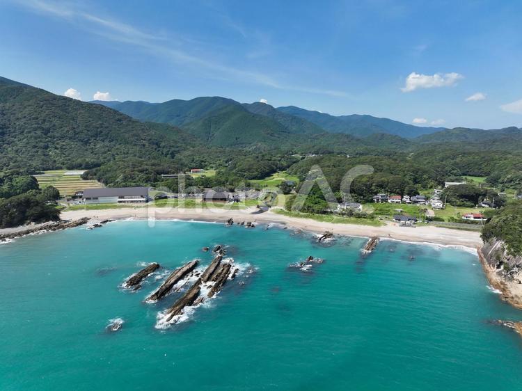 高知県土佐清水市　桜浜の風景 桜浜,桜浜海水浴場,浜の写真素材