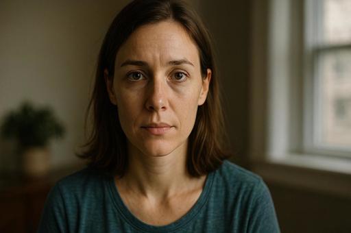 窓際にたたずむ女性の写真