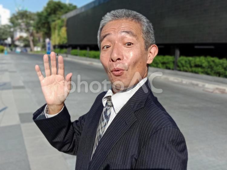 頑張るシニアサラリーマン ビジネスマン,中高年,シニアの写真素材