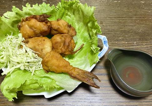 フグ 河豚 唐揚げ ひれ酒 フグ 河豚 唐揚げ ひれ酒の写真