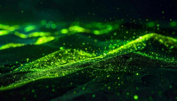 輝く緑の砂丘の写真