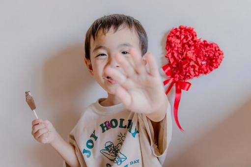 まって！ 3歳,男の子,幼児の写真素材
