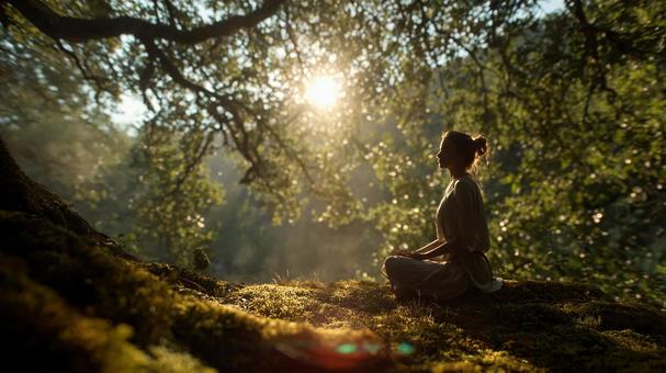 光に包まれた横顔のコンセプト 光に包まれた横顔のコンセプトの写真