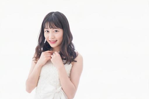 花嫁ポートレート 花嫁ポートレート 日本人,白背景,デザインの写真素材