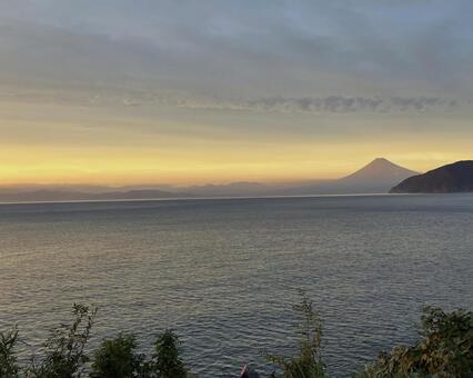 富士山と夕焼け 夕焼け雲,富士山,夕方の写真素材