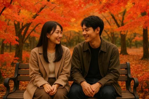 紅葉に囲まれた恋人の時間 紅葉に囲まれた恋人の時間の写真