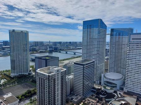 晴海から豊洲方面の眺望 晴海大橋,豊洲大橋,晴海の写真素材