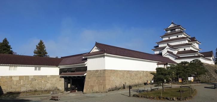 鶴ヶ城　朝の風景 風景,人気,早朝の写真素材