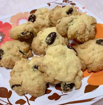 レーズン入りドロップクッキー クッキー,手作り,レーズンクッキーの写真素材
