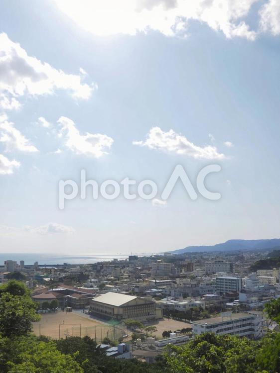 名護市の街並み（沖縄県名護市） 名護市,街並み,眺望の写真素材