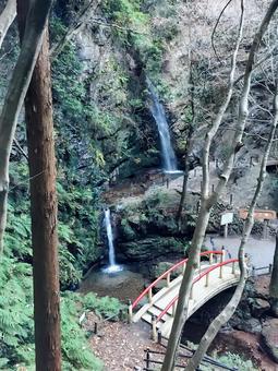 高い所から黒山三滝 高い所から黒山三滝 黒山三滝,滝,男滝の写真素材