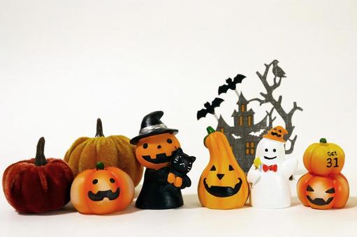 かわいい雑貨のハロウィンイメージ背景 かわいい雑貨のハロウィンイメージ背景 ハロウィン,かぼちゃ,お化けの写真素材