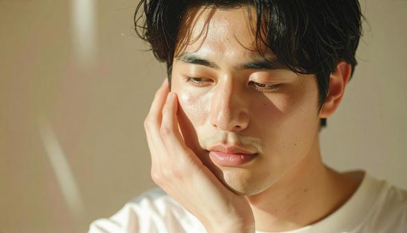 悩んでいる男性 悩んでいる男性の写真