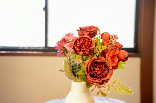Photo, vase, fake flower, window side, 