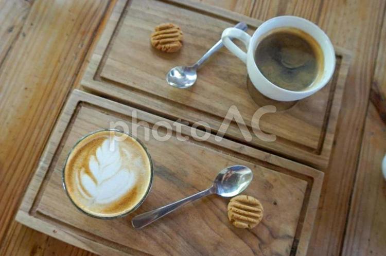 コーヒー３　カフェアート コーヒー,カフェ,カプチーノの写真素材
