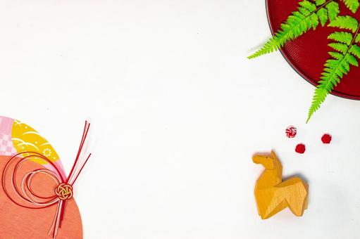 干支【午】のデザイン お正月,新春,馬の写真素材