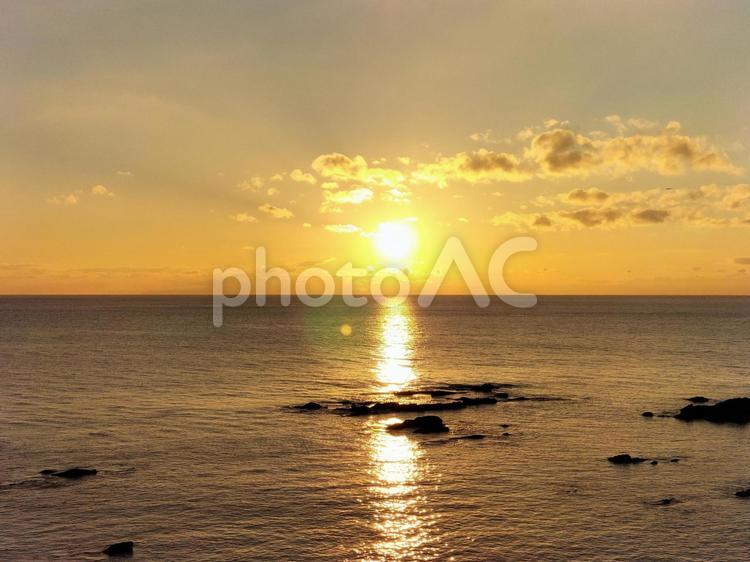 夕暮れの海 夕日,眺め,夕暮れの写真素材