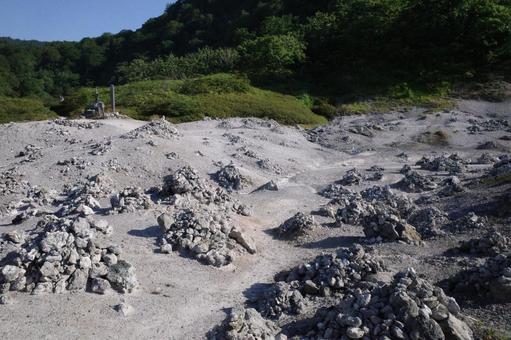 恐山 青森,恐山,霊場の写真素材