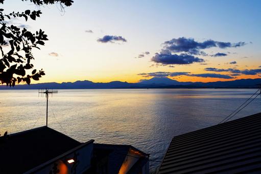 湘南の夕景 湘南の夕景 湘南,江の島,神奈川の写真素材
