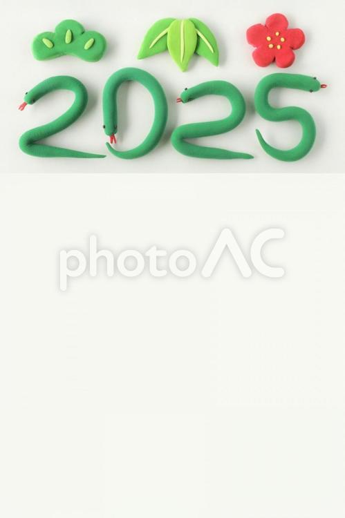 2025年　蛇文字20　松竹梅　縦　上 2025年,2025,松の写真素材