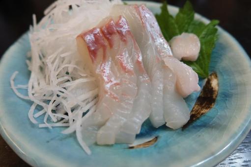 Sea bream sashimi (close-up), JPG