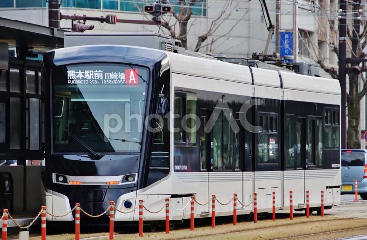 熊本市電・A系統（熊本） 熊本,熊本市,市電の写真素材