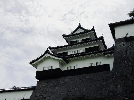 北から見上げる白河小峰城御三階櫓2 北から見上げる白河小峰城御三階櫓2 白河小峰城,小峰城,白河市の写真素材