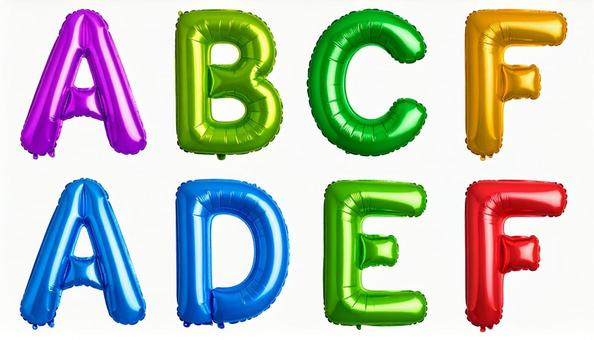 バルーン風船文字 ABCDEF バルーン風船文字 ABCDEFの写真