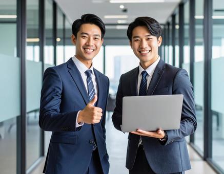 自信に満ちた表情の若手ビジネスマンたち 自信に満ちた表情の若手ビジネスマンたちの写真