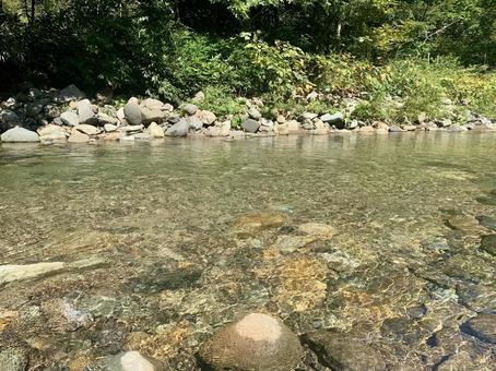 透き通った水の川の写真
