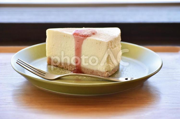 カフェで食べるレアチーズケーキ 喫茶店,ムース,発酵食品の写真素材