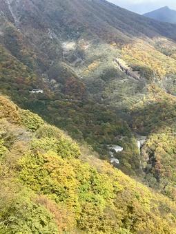 日光いろは坂下りのヘアピンカーブの写真