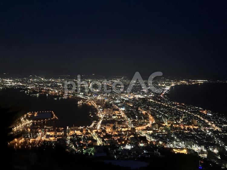 函館の夜景 函館,夜景,山の写真素材