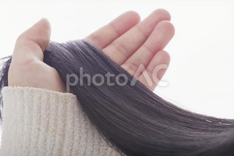 アジア人女性の美しい黒髪 髪の毛,髪,ヘアスタイルの写真素材