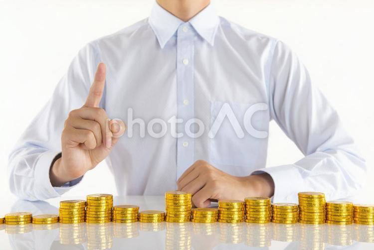 お金のビジネスイメージ お金,たくさん,金貨の写真素材