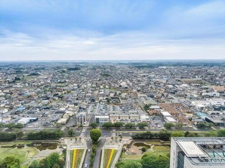 茨城県庁展望ロビー 南側茨城空港方面遠望 茨城県庁展望ロビー 南側茨城空港方面遠望の写真