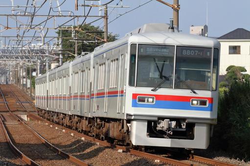 京成電鉄、8800型、8807編成 京成電鉄、8800型、8807編成 京成電鉄,京成,松戸線の写真素材