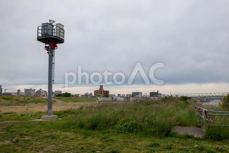 荒川　河川敷 荒川,河川敷,土手の写真素材