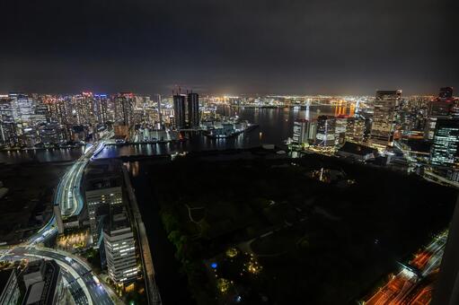 カレッタ汐留　展望　夜景　2025年 汐留,東京,夜景の写真素材