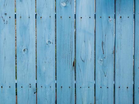 水色の木製の柵 柵,木,水色の写真素材