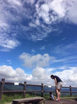 Blue Sky and Child, yamanashi, sky, children, JPG