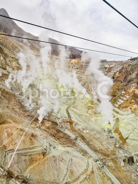 箱根・大涌谷 箱根,大涌谷,ロープウェイの写真素材