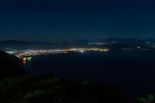 寺山公園から見る姶良市の夜景 寺山公園から見る姶良市の夜景の写真