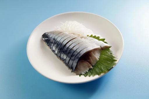 しめさばの刺身盛り付け しめさば,魚介類,刺身の写真素材